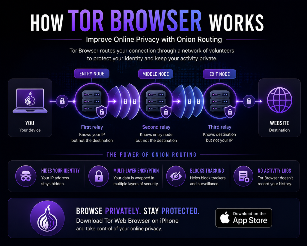 How Tor Browser Works to Start Improving Your Privacy Today How Tor Browser works to improve online privacy becomes most valuable when it results in immediate action that delivers genuine protection from your very next browsing session forward without any delay, complexity, or confusion at any stage of the process. Here is exactly how to start improving your privacy with Tor Web Browser today: Download Tor Web Browser exclusively from the official torwebbrowser.com website for your operating system Install it exactly as you would any standard application without any special configuration needed Open the browser and click Connect to join the Tor network automatically within seconds of launching Set your security level to Safest by clicking the shield icon before visiting any website at all Never log into personal accounts during sessions where genuine privacy is your primary objective Always close Tor Web Browser completely when your session ends triggering automatic deletion of all data Download Tor Web Browser Free at torwebbrowser.com Start Browsing Privately Now Conclusion How Tor Browser works to improve online privacy is the story of a comprehensive architectural solution that addresses every meaningful dimension of online exposure simultaneously rather than managing symptoms after the damage has already been done during unprotected sessions. Onion routing, fingerprint resistance, tracker blocking, DNS protection, and complete session data elimination work together as one unified system that no other privacy tool replicates in either depth or consistency. Tor Web Browser is free, independently audited, and trusted by millions of users worldwide. How Tor Browser works to improve online privacy is no longer a mystery and using it starting today is the only remaining step toward the genuine online privacy that every internet user deserves.
